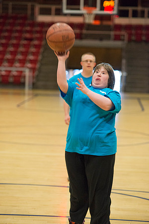 Bob Christensens Special Education class puts on a great show in the Hart Gym playing basketball.