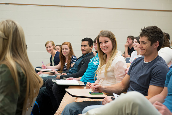 Michael Bolingbroke an instructor in the Religion Dept teaches a New Testament class.