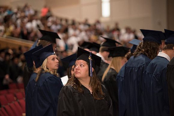 Commencement ceremony in the BYU-Idaho Center.  BYU-Idaho photos by Michael Lewis