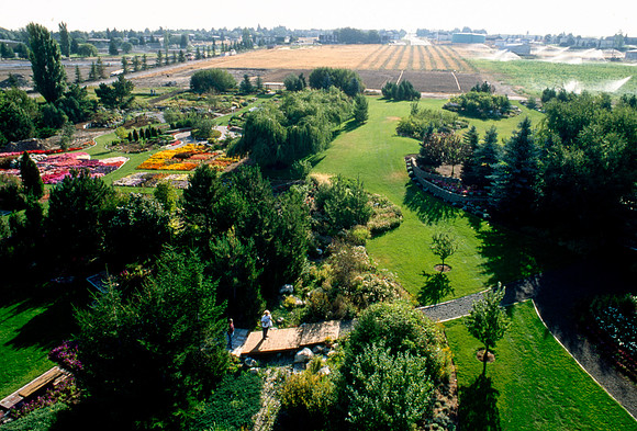An aerial shot of the Gardens
