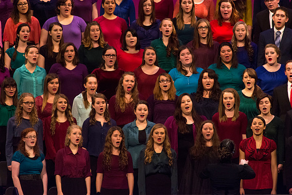 Women's section of the choir at Commencement