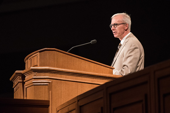 BYU-Idaho Forum, Faith is not Blind by The Hafens. Kelly Bugener welcoming the students. Spring Semester