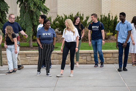 Student models for Admissions Viewbook cover options. May 2023