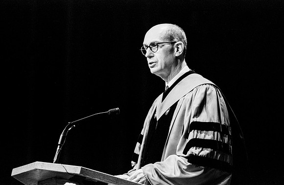 Henry B. Eyring speaking at Pres David A Bednar's Inauguration.