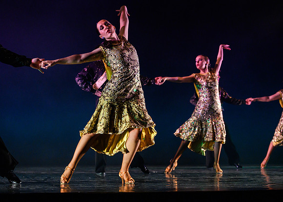 The Department of Theatre and Dance colorful Extravadance performance. Held in the Snow Drama Theatre.