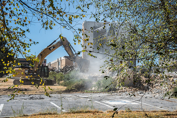 Big D Construction doing some major Destruction to the Kirkham Building.