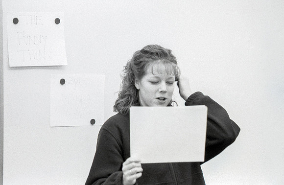Elementary Education students practice in the classroom. December 1999.