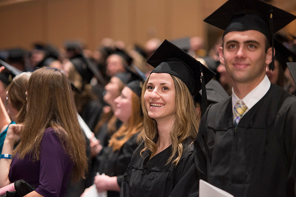 Commencement ceremony in the BYU-Idaho Center.  BYU-Idaho photos by Michael Lewis