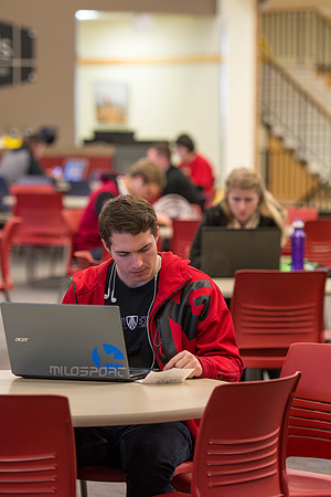 Students come back to school for the start of the winter semester.