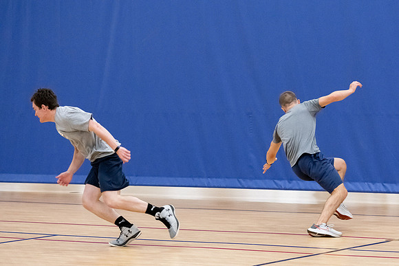 BYU-Idaho students attend a hands-on sprinting workshop in the I-center.
