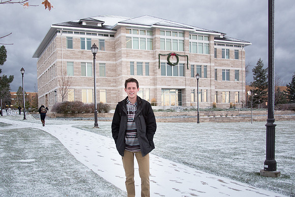 Students woke up to find Campus in a layer of light snow.