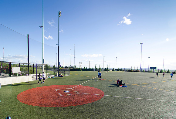 One of the four playing fields West of the Rexburg Idaho Temple.