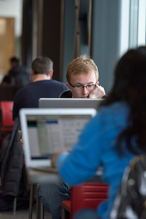 Students come back to school for the start of the winter semester.