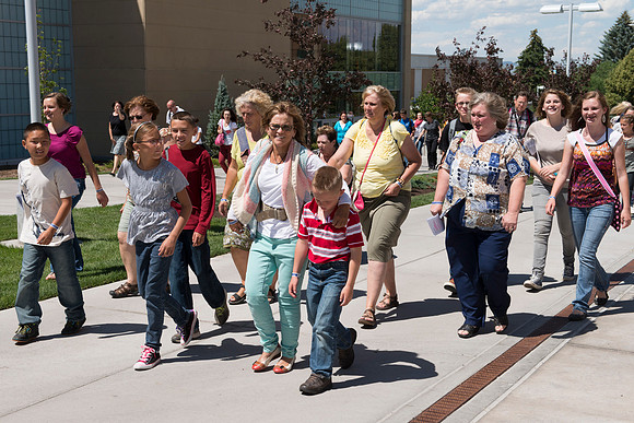 The campus is a buzz with patrons at the 2013 Education Week at BYU-Idaho.   BYU-Idaho photo by Michael Lewis