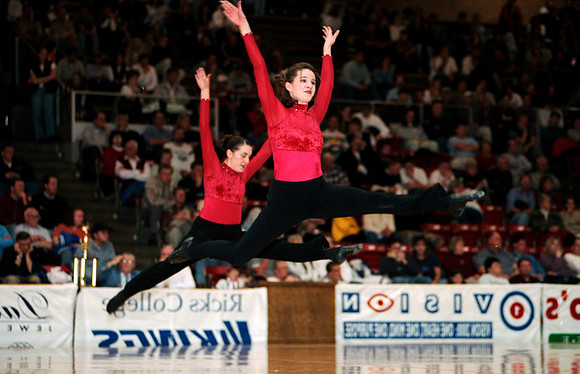 Dancers perform at half-time show.