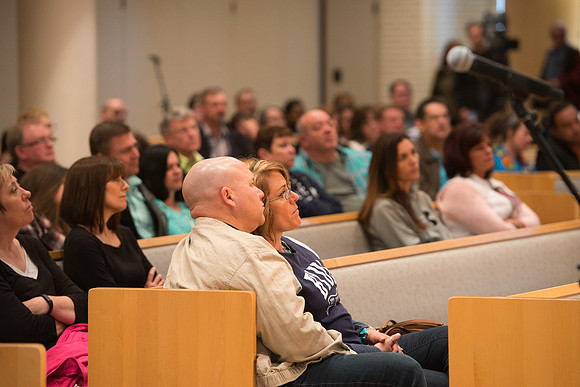Parents meet with President and Sister Gilbert along with others members of the Executive Office during a Q&A.
