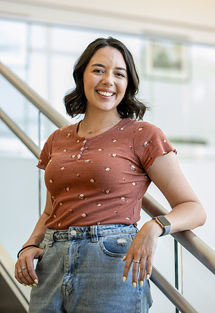 Student on campus for Admissions Viewbook.