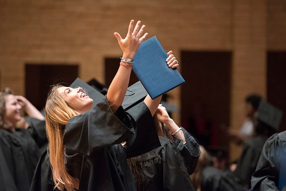 A Brigham Young University-Idaho graduate after graduation. Photo by Ryan Chase