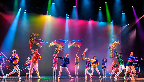 The Department of Theatre and Dance colorful Extravadance performance. Held in the Snow Drama Theatre.