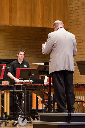 Conductor conducting at the RixStix concert, Spring 2013