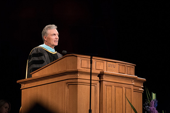 Students of Brigham Young University-Idaho at graduation of the Spring 2016 semester. Photo by Ryan Chase.