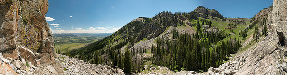 A massive rock buttress, several hundred feet tall on the South boundry of the Jackson Hole Ski resort. (Rock climbing video shoot directed by Michael Ballard and assisted by Taylor Ray. Scott Hurst b
