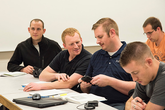 Students in a Civil Engineering class, Reinforced Concrete Design, are taught by Nathan Harris.