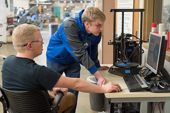 The mechanical engineering department has two 3D printers available for students to make 3D prints.