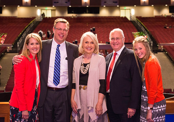 President and Sister Gilbert with family.