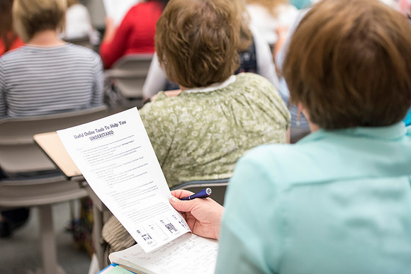 Many people gather to hear speakers and learn during Education Week at BYU-I. 2016