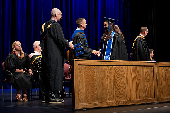 Graduates during convocation for the College of Performing and Visual Arts.