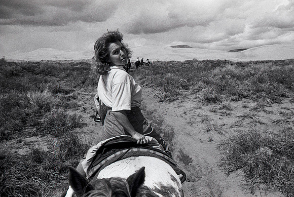 Biology students take a Field Trip to the Sand Dunes to go horseback riding with Mel Griffeth.