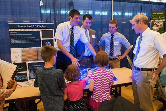 Students from majors across campus display their best work at the conference in the BYU-Idaho Center.