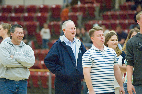 President Clark participates in a game of Lightning during halftime of the MBK championship game.