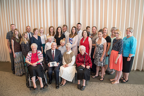 Brigham Young University-Idaho celebrates new Ricks College Emeriti as they earn their award, this year's celebrates emeritus LaMar Barrus, for receiving the Alumni Award of Excellence.