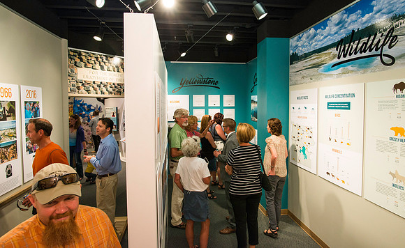 "The Evolution of Yellowstone, Celebrating 100 Years of Park Service" A new display designed by BYU-Idaho students as part of their course work for a Graphic Design class taught by Shawn Randall.