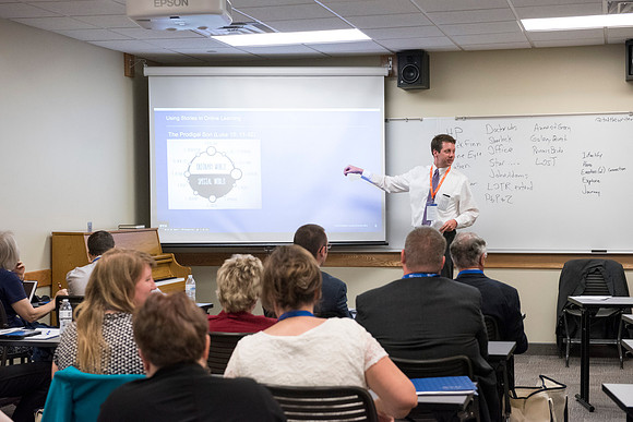 Faculty participate in breakout sessions as part of the Online Learning & Teaching Conference.