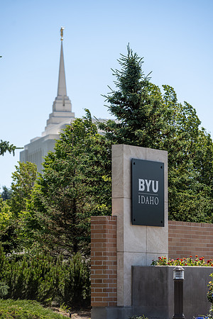 BYU Idaho Sign by Rexburg Temple