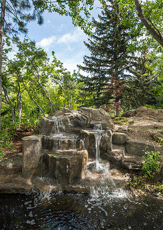 Water features in the Ricks Horticulture Gardens create a place of peace and tranquility.