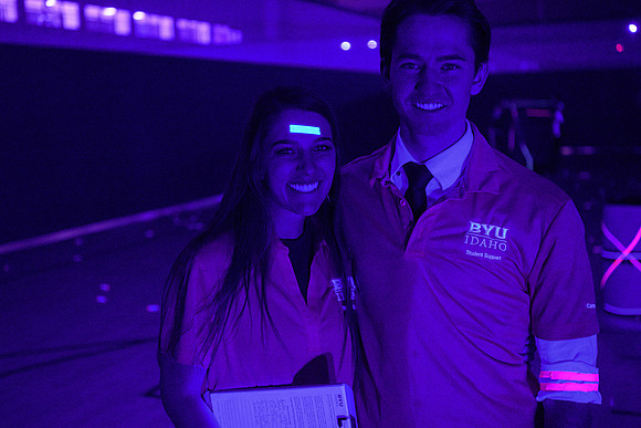 First Friday is a campus wide party to celebrate the start of the new school year. Activities include escape rooms, dancing, games, inflatables, food, comedy performances, blacklight dodgeball, nerf
