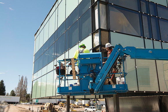 Construction continues on the new Science Technology Building.
