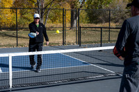 Dinking around playing pickleball for the HR Wellness Video. Michael Ballard