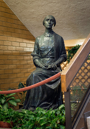 Statue of Eliza R. Snow in the Snow building lobby.
