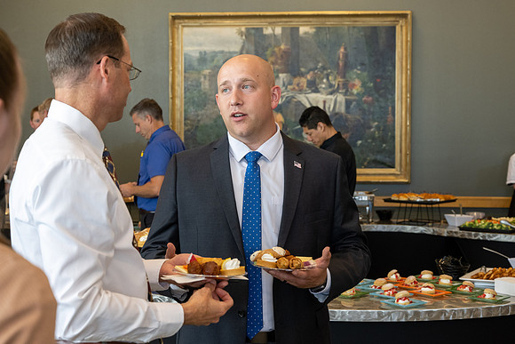 A reception for President Henry J Eyring and his wife Kelly to express their gratitude to employees of BYU-Idaho.