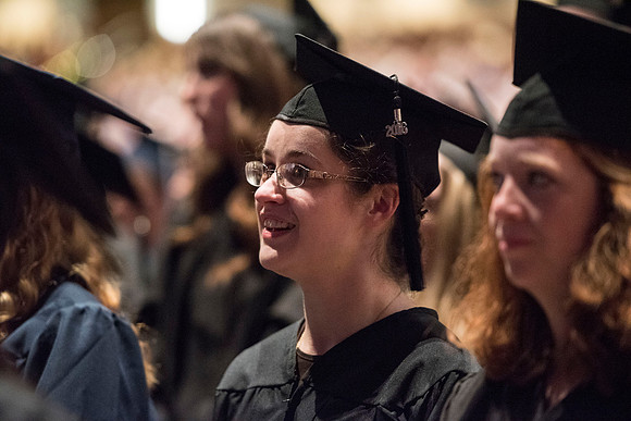 Students of Brigham Young University-Idaho at graduation of the Spring 2016 semester. Photo by Ryan Chase.