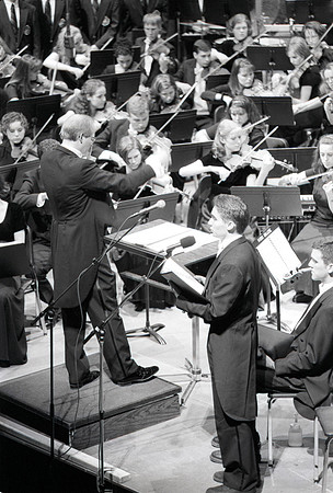 1999 Sacred Music Performance in the Snow Barrus Concert Hall. Commissioned composition by Merrill Jenson. Featuring Ricks College Symphony Orchestra, Collegiate Singers, and Concert Chorale with LDS