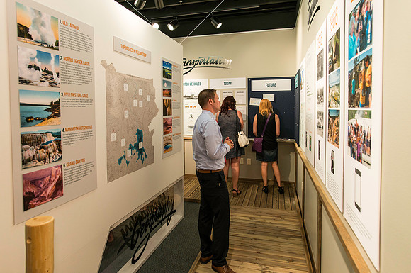 "The Evolution of Yellowstone, Celebrating 100 Years of Park Service" A new display designed by BYU-Idaho students as part of their course work for a Graphic Design class taught by Shawn Randall.