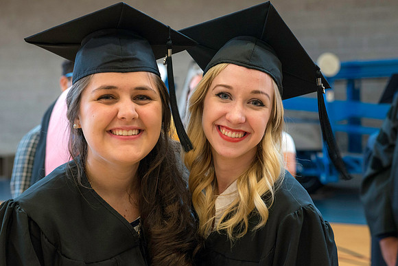 Graduates gather for BYU-Idaho commencement.