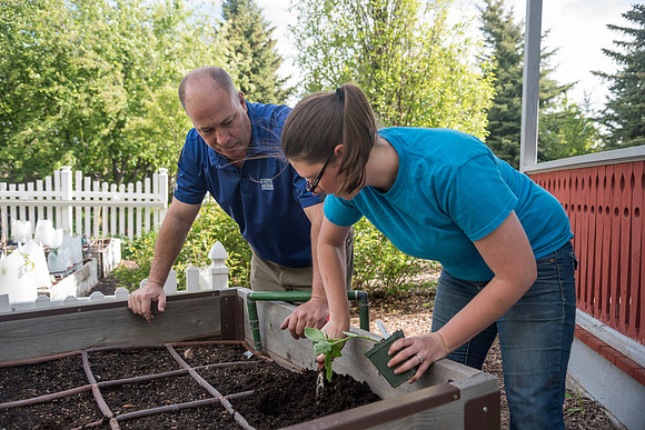 Reese Nelson teaches the Home Gardening course where students learn to plant, tend, and cultivate garden fruits, flowers, plants, and vegtables.