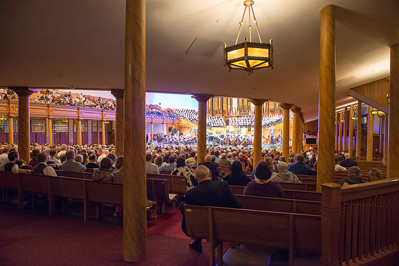 Performers of Brigham Young University - Idaho perform Robert Cundick's 'The Redeemer' at the tabernacle in Temple Square. Photo by Ryan Chase.